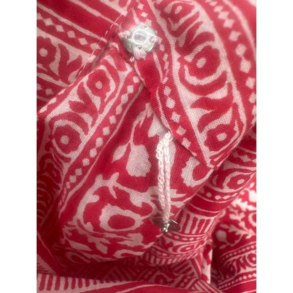 Printfresh x Pencil & Paper Co Red White Block Print Organic Cotton Midi Dress M - Picture 12 of 12